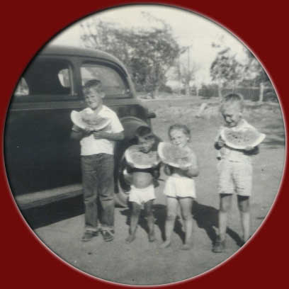 At the farm in Texas.